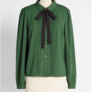 Mod Cloth Princess Highway Tie Neck Blouse